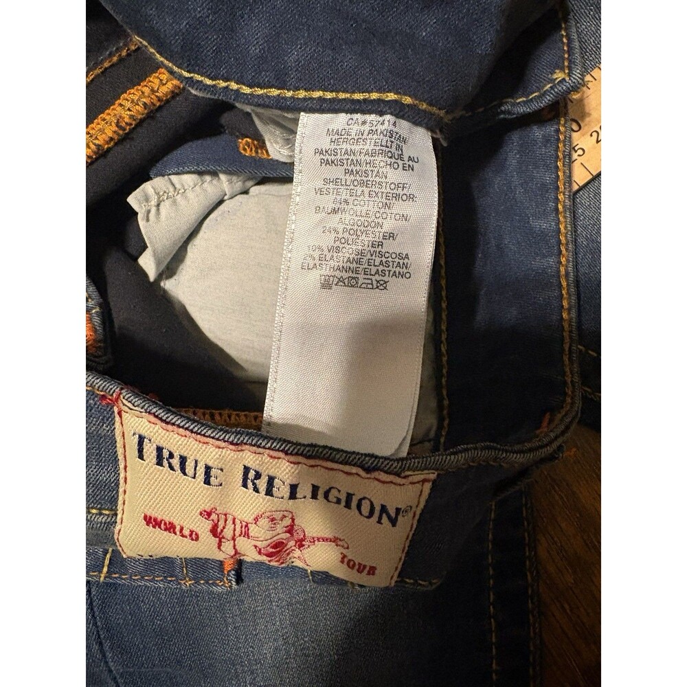 True Religion Low Rise Skinny Jeans Dark Wash Blue Stretch Women's Size 26 - Picture 8 of 9